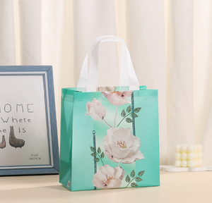 Borse Floreali per San Valentino Chengrui, Borse Shopping in Tessuto Non Tessuto Stile Floreale con Design Romantici, Riutilizzabili - Product Image 3