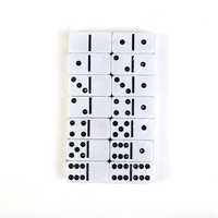 Ensemble de dominos à pois de couleur 28 pièces, jouet en plastique amusant en boîte simple pour jeu décontracté pour la maison, la famille et les voyages