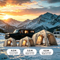 Tente de glamping gonflable de luxe YYD OVERLAND, tissu Oxford 300D, TPU, structure pneumatique, PU 3000 MM, résistance au vent niveau 7, 260 CM, 12,6 m²