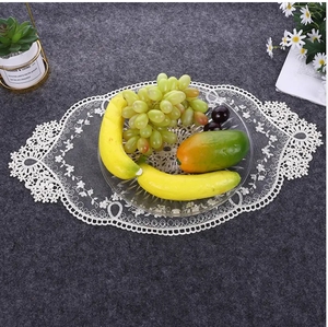 手工椭圆形刺绣蕾丝面料透明餐垫杯垫咖啡桌垫厨房盖布装饰桌滑梯 - Product Image 2