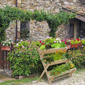 Jardinière surélevée rustique à 3 niveaux pour l'extérieur, grandes jardinières pour légumes, fleurs, jardin extérieur - Product Image 5