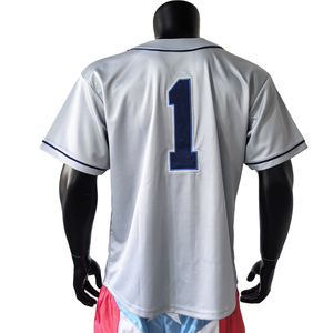 Camiseta de Béisbol para Hombre con Logotipo Personalizado por Sublimación Completa, Bordado Cosido, Malla Gris, Jersey de Béisbol en Blanco para Voluntarios - Product Image 2
