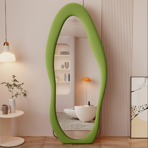 Specchi Irregolari da Terra a Figura Intera Asimmetrici con Supporto Grande, Forma Ondulata, per Soggiorno e Camera da Letto - Vendita all'Ingrosso - Product Image 3