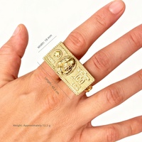 Bague Hiphop Tendance et Distinctive en Alliage Plaqué Or 14K, Motif Billets de 100 Dollars, Cadeau de Mariage pour Hommes, Femmes, Unisexe