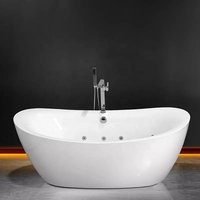 Baignoire de Massage autoportante de luxe, baignoire ovale à tourbillon en acrylique