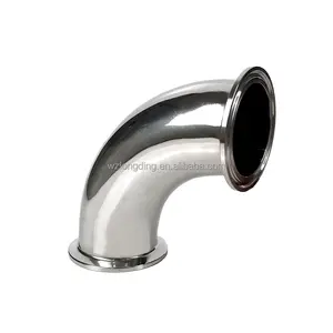 SS304 316L Soldagem Elbow Pipe Fittings apertado cotovelo tubo conector Sanitária 90 graus tri braçadeira cotovelo Indústria Pipe Connector