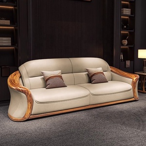 โซฟารอยัลหรูหราทันสมัยหนังแท้โบนีผสมผสานการออกแบบแบบดั้งเดิมสำหรับโรงแรมอพาร์ทเมนต์เฟอร์นิเจอร์ห้องนั่งเล่น - Product Image 3