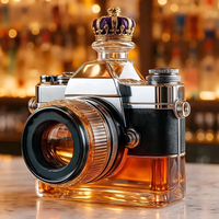 Botella de Vidrio Tipo Cámara para Vino y Whisky, Botella de Licor Creativa y Única para Regalo y Decoración