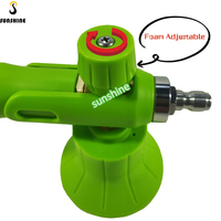 Canon à mousse de neige de nouvelle conception SS avec lance en mousse à connecteur rapide de 1/4 "avec bouteille transparente pour le lavage de voiture