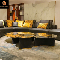 Fauteuil sectionnel en cuir à dossier haut, fauteuil de salon de luxe italien pivotant, base en métal doré moderne, ensemble de meubles de salon pour hôtel