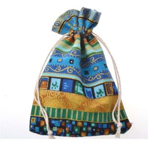 Custom Printing Arabic Style National Storage Gift Reusable <b>Drawstring</b> Jute <b>Bag</b> with Folding Design Long Handle <b>Small</b> Size - Product Image 5