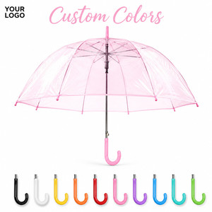 Paraguas Transparente con Logotipo Personalizado, Mango Curvo en Forma de J, Mango Largo, Paraguas Transparentes para Bodas, Fiestas, Regalos Promocionales - Product Image 3