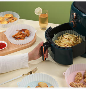 En gros : Accessoires de cuisine : Plateau de cuisson rond pour friteuse à air, Tapis pour panier à poulet frit, Pot en silicone pour friteuse - Product Image 5