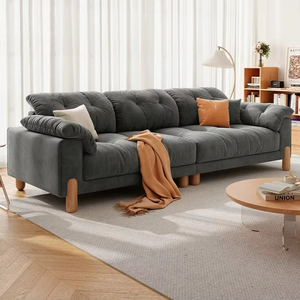 Sofá Moderno, Cómodo, Elegante, Duradero y de Lujo, Personalizado, de Tela Crema, Minimalista, Multiplaza, para Salas de Estar - Product Image 4