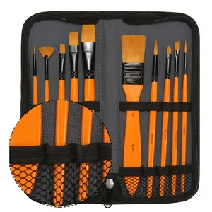 Künstler Pinsel Set 10 Verschiedenen Formen Nylon Haar Acryl Pinsel Kunst Liefert mit Leinwand tasche