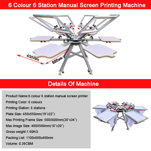 Của nhãn hiệu Màn hình máy in bạch tuộc 6 màu 6 trạm pulpo de serigrafia may mặc Màn hình in ấn - Product Image 2