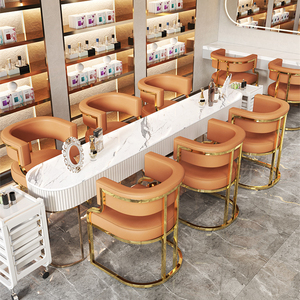 Chaise <span class=keywords><strong>de</strong></span> Salle à Manger en Cuir Design Haut Dossier, Style Italien et Nordique, Moderne et Luxueux, Idéale pour Hôtels, Cafés, Salons et Boutiques <span class=keywords><strong>de</strong></span> Café - Product Image 4