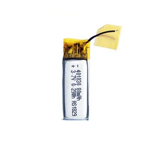 UL UN38.<span class=keywords><strong>3</strong></span> small lithium polymer rechargeable battery <span class=keywords><strong>3</strong></span>,7 V 80mAh 401030 Bluetooth earphones - Product Image 1