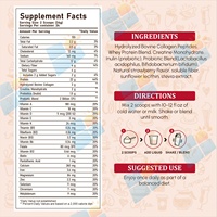 Shake nutritionnel complet à la fraise, protéines, collagène, prébiotiques, créatine en poudre, 816g, soutien quotidien pour les repas, fabricant OEM