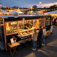 Remorque de restauration mobile avec comptoir de friteuse professionnelle pour poisson et frites à Sydney Harbor Plaza