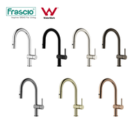 Robinet de cuisine Frascio à levier unique, monobloc, finition brossée, avec douchette extractible, eau chaude/froide