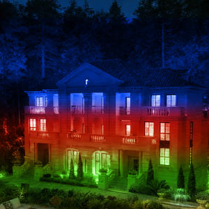 Projecteur LED extérieur haute puissance, projecteur mural <span class=keywords><strong>d</strong></span>écoratif RGB arc-en-ciel, éclairage de façade de bâtiment - Product Image 4