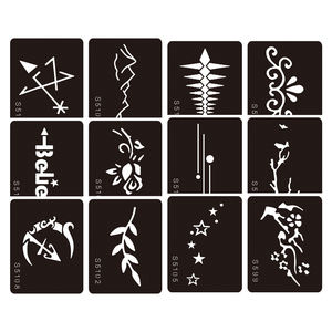 Fábrica personalizada reutilizable papel ecológico pequeño cuerpo tatuaje pintura plantillas lujo impermeable mano brazo maquillaje Henna falso - Product Image 6