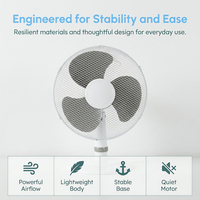 Ventilateur de table silencieux pour chambre à coucher, utilisation sur table de chevet, faible bruit, oscillation large à 90 degrés, facile à nettoyer, ventilateur de table à 3 vitesses