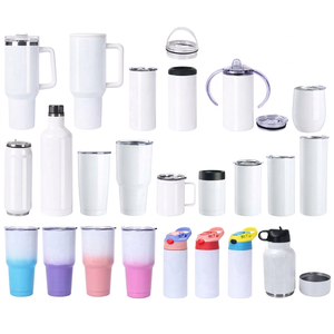 AGH Usa Warehouse Gobelet blanc à sublimation 20oz bord en acier inoxydable fond plat maigre droit isolé sous vide - Product Image 1