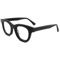 Montures de lunettes rondes pour hommes, style premium, en acétate épais, avec logo personnalisé, monture noire