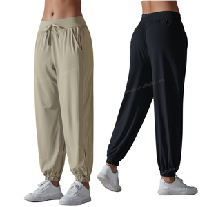 Pantalones Deportivos de Cintura Alta para Mujer, Ropa Deportiva Informal Personalizada para Correr, Yoga, Protección Solar, Sin Costuras, Spandex, Logotipo al por Mayor - Product Image 4