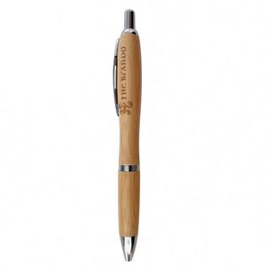 Custom Logo Eco Friendly Retractable Ballpoint Pen Promotional Bamboo Ball Pen - Product Image 1