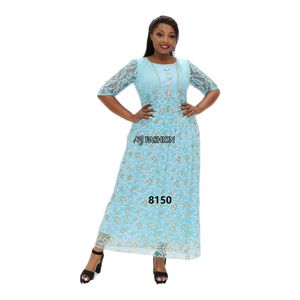 Vestido musulmán <span class=keywords><strong>de</strong></span> mujer, vestido Floral con cuello redondo, transparente, informal - Product Image 5