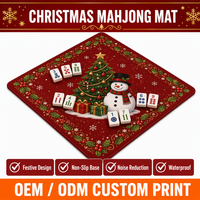 Tapis de table de mahjong de 31 pouces, épaisseur de 0,1 pouce, motif personnalisé, antidérapant, en néoprène caoutchouté, tapis de protection pour mahjong