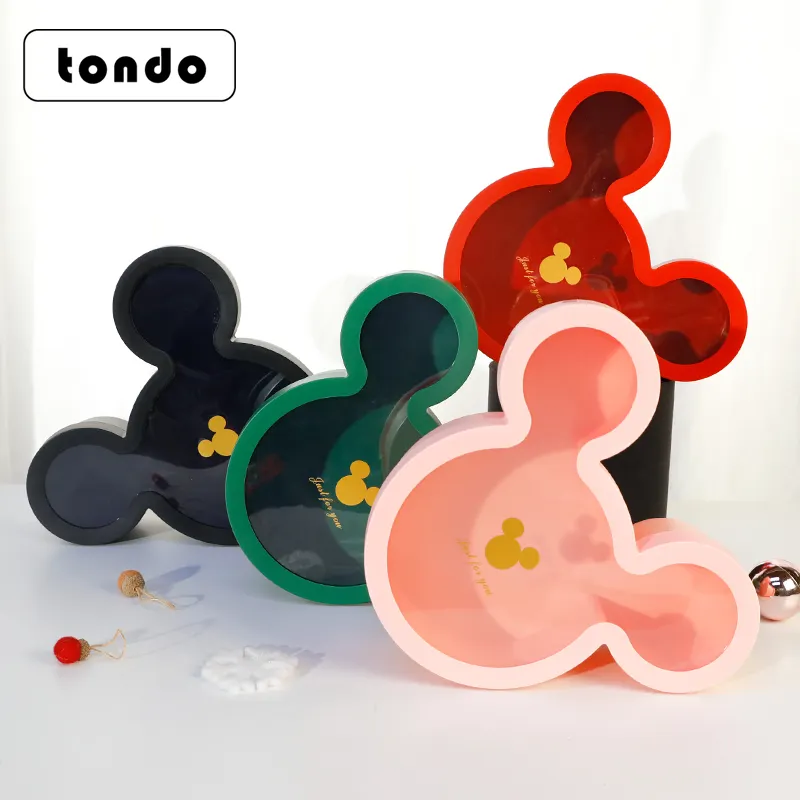 Tondo New Plastic wholesale mickey mouse gift box lovely design flower box