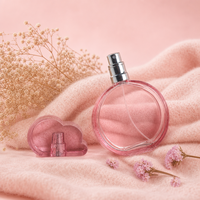 Flacon pulvérisateur de parfum rond en verre bleu de 100 ml, de qualité supérieure, personnalisé, luxueux et magnifique, fabriqué par Anding.