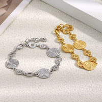 Bracelet élégant plaqué or 18 carats PVD, en acier inoxydable étanche, motif vertiges, cadeau de Saint-Valentin, bijoux