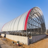 Structure en acier préfabriquée à grande portée, type structure spatiale, pour hangar à charbon arqué