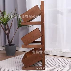 Solid Wood Four Tier Storage Rack Multifunctional Kitchen Fruit <b>Vegetable</b> Toy Display <b>Stand</b> Retro Color Standing Type - Product Image 4
