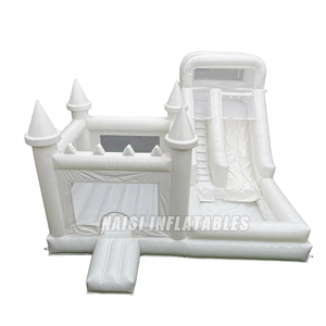 Castillo inflable blanco <span class=keywords><strong>con</strong></span> tobogán acuático, castillo inflable <span class=keywords><strong>de</strong></span> calidad comercial <span class=keywords><strong>para</strong></span> <span class=keywords><strong>alquiler</strong></span> en bodas, fiestas y <span class=keywords><strong>eventos</strong></span>. - Product Image 2