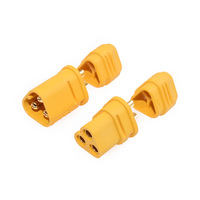 Conector Amass RC MT30-M MT30-F, chapado en oro, macho y hembra, de baja pérdida, kit de 3 núcleos para almacenamiento de energía en modelos UAV