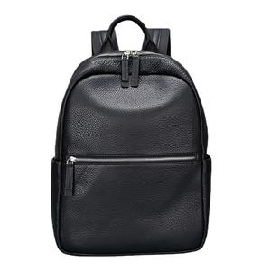 Sac à dos antivol personnalisable en cuir véritable pour homme, avec compartiment pour ordinateur portable en coton et fermeture éclair, en cuir tanné écologique, livraison rapide - Product Image 1
