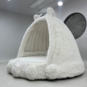 Lit pour chat Civet, design animal moderne <span class=keywords><strong>et</strong></span> simple, pour chambre de fille, lit rond en forme de maison d'arbre, rembourrage en peluche douce, meubles - Product Image 4