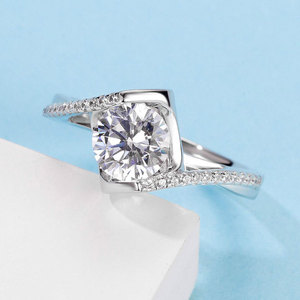 Bague <span class=keywords><strong>de</strong></span> mariage pour femme SYJ S925 en argent sterling, style européen et américain, micro-pavée, motif <span class=keywords><strong>baiser</strong></span> d'<span class=keywords><strong>ange</strong></span>, moissanite taillée diamant - Product Image 1