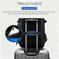 Sac à dos d'affaires multifonctionnel moderne extensible avec compartiment sec/humide, sangles de bagage, compatible unisexe, sac de voyage avec port USB