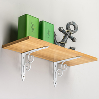 Étagère à livres avec étagères séparées en forme de triangle, porte-fleurs, support mural en fer noir