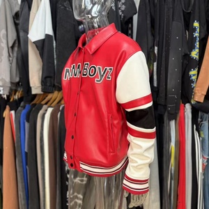 Custom Fashion New Design Pu Leather <b>Jacket</b> for <b>Men</b> 3d Embroidery High Quality Heavyweight Winter Wear Button up Leather <b>Jacket</b> - Product Image 3