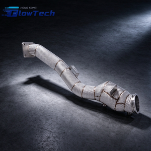 Tuyau de descente à haut débit en acier inoxydable T304 avec bouclier thermique pour Infiniti Q50 2.0T M274, fixation directe par boulons, performance améliorée - Product Image 1