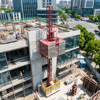 Grue de levage de chantier SC100U avec élévateur de matériaux modulaire breveté de 1 tonne