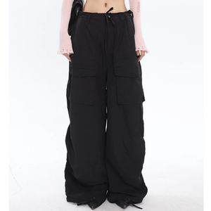 Wholesale Fashion Streetwear Y2K Style <b>Low</b> <b>Rise</b> Slouchy Ruched <b>Cargo</b> Pants Relax Style Puls Size Women's Pants & Trousers - Product Image 4